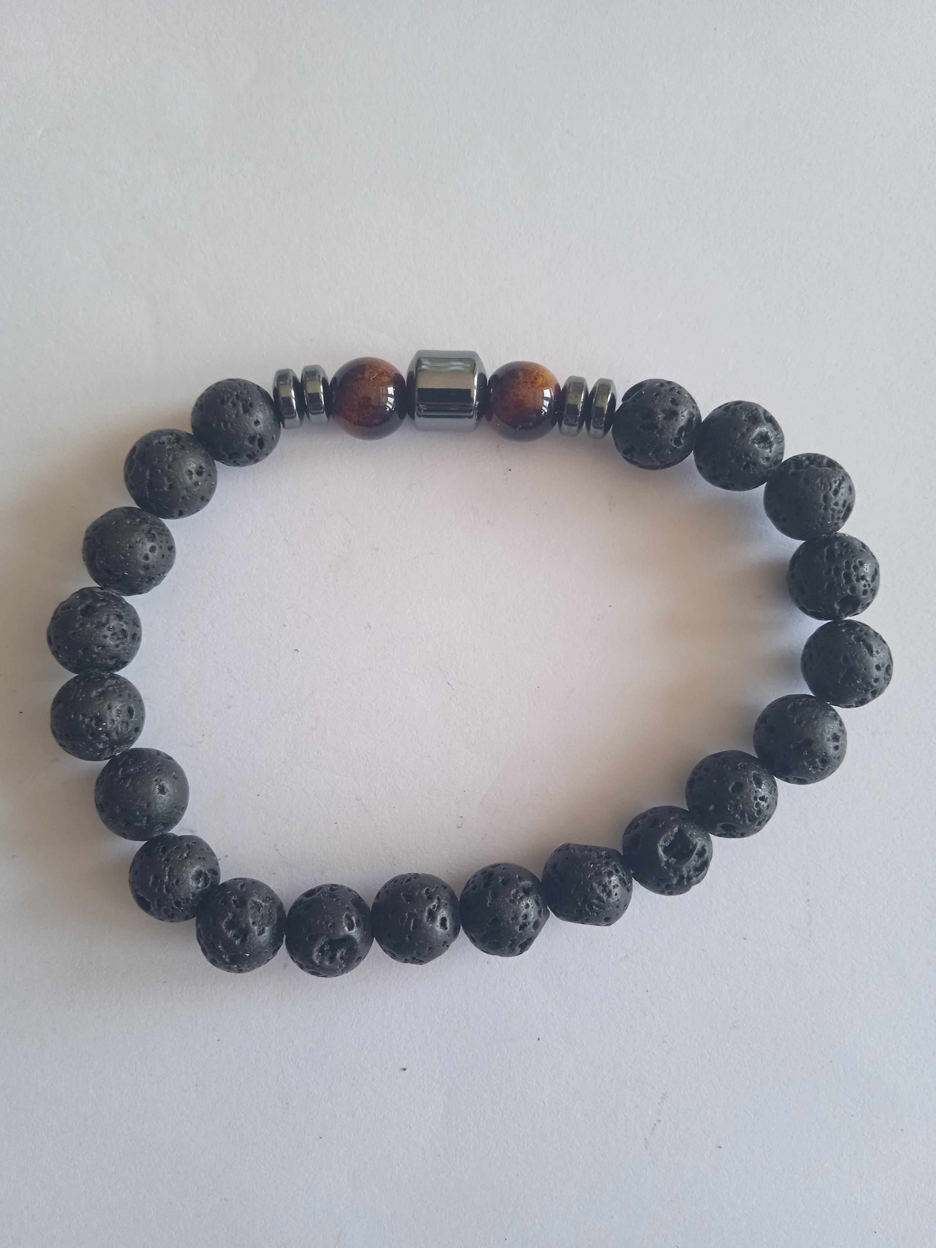 bracelet femme en bois noir hématite