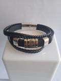 bracelet mixte en cuir noir