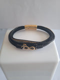 bracelet homme marron cuir acier