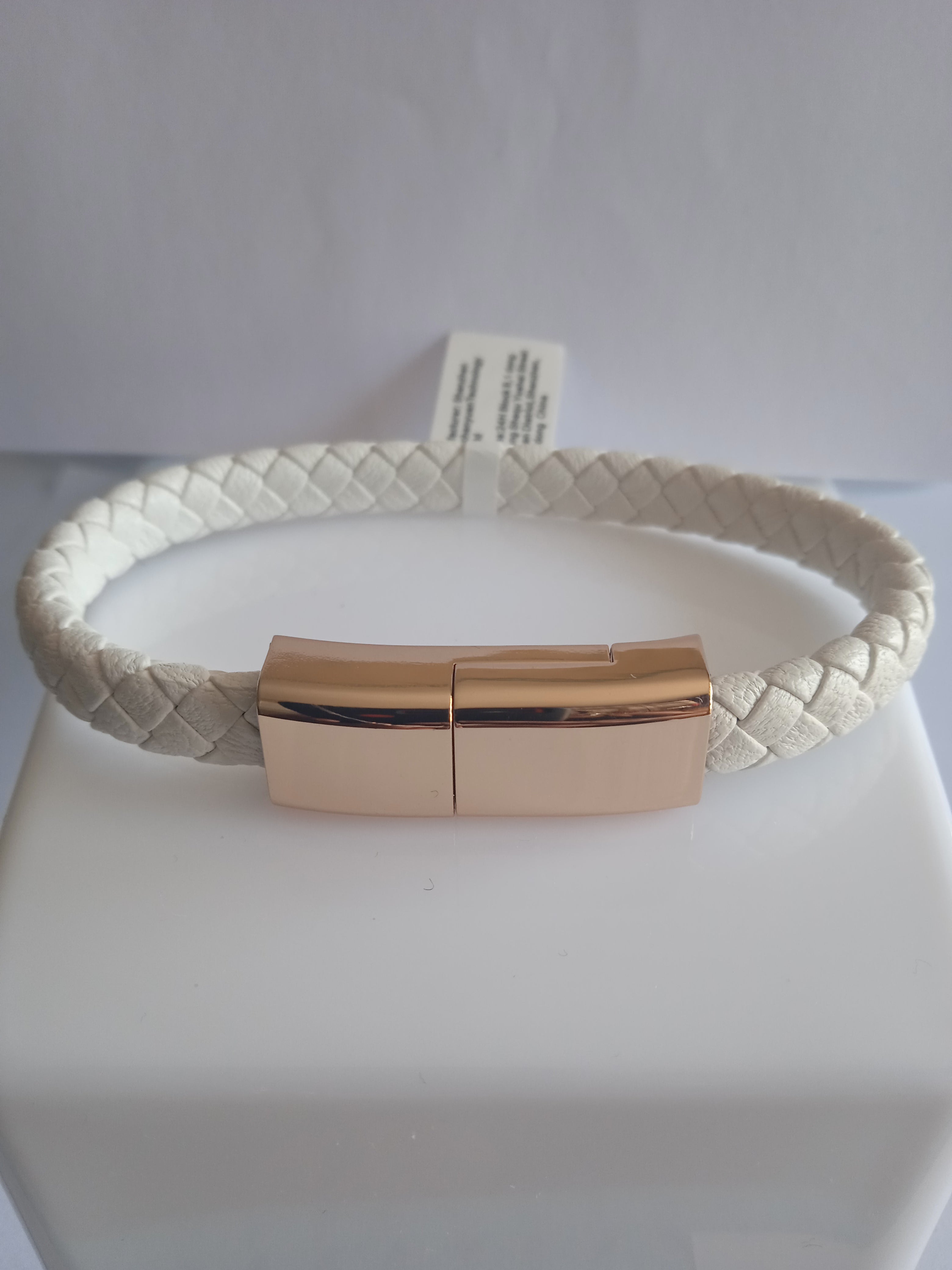 bracelet homme mini micro "usb" blanc