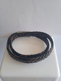 Bracelet Mixte Lacet Marron Noir Acier Inoxydable