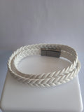 Bracelet Mixte Blanc Lacet Acier Inoxydable