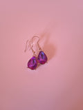 boucle d'oreille femme multicolore bleu acier