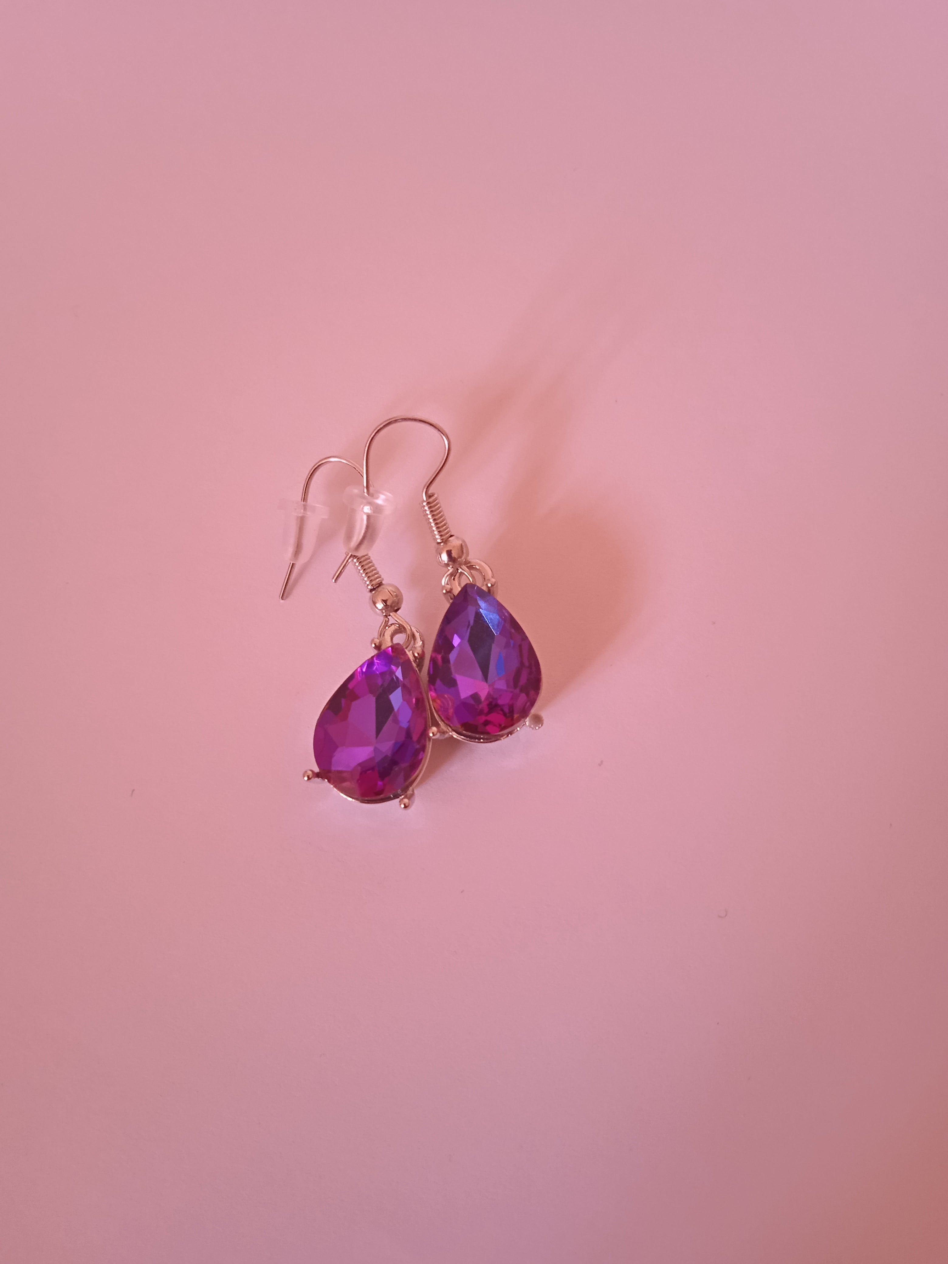 boucle d'oreille femme multicolore bleu acier