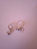 boucle d'oreille femme moderne boule acier