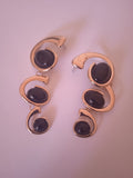 boucle d'oreille femme élégante chic or plaqué noir