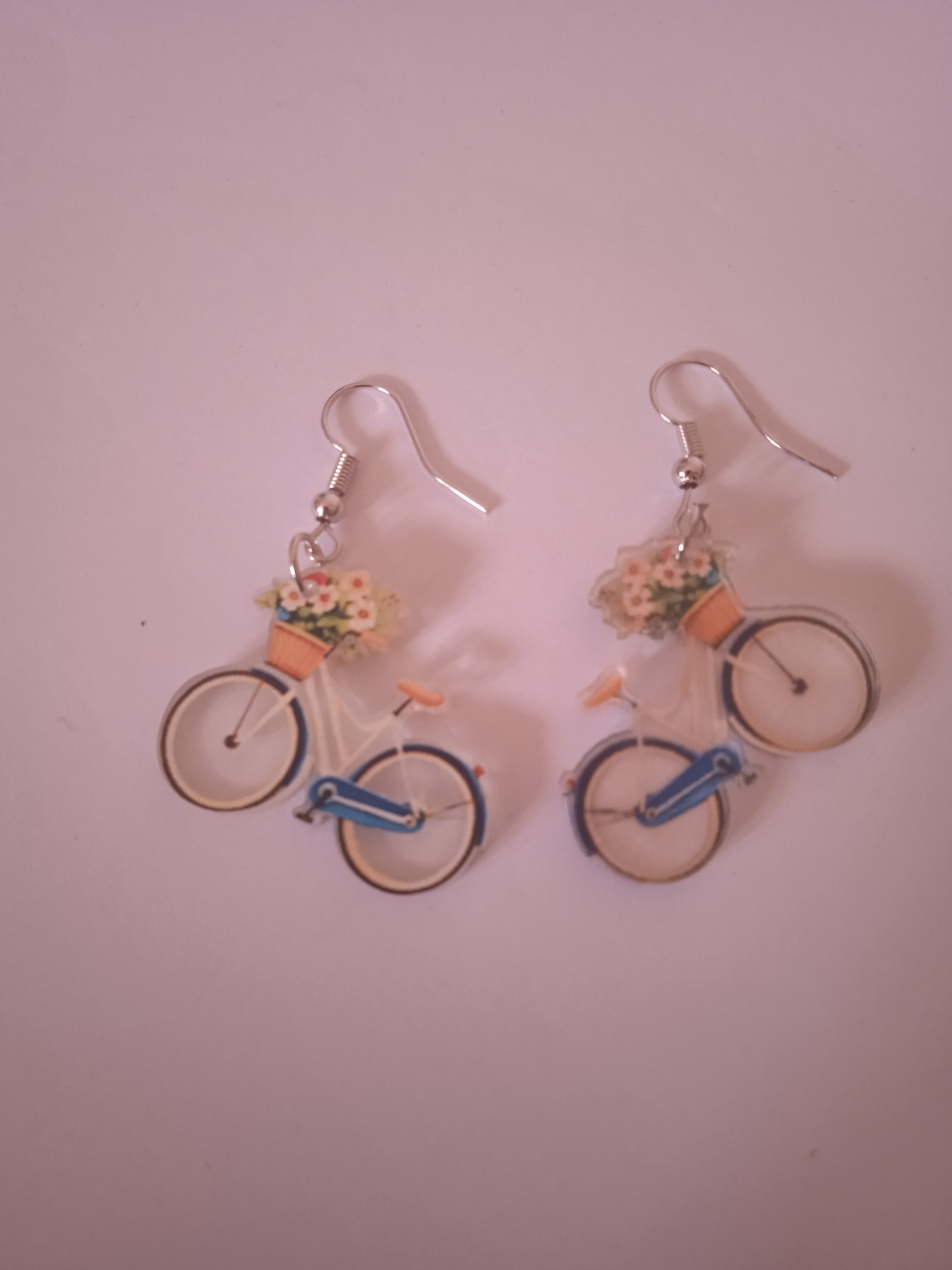 boucle d'oreille femme vélo original multicolore