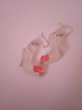 boucle d'oreille femme talon blanc chic cœur rouge