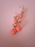 boucle d'oreille femme de grande valeur couleur orange chic acier doré