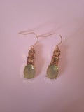 boucle d'oreille femme vert doré