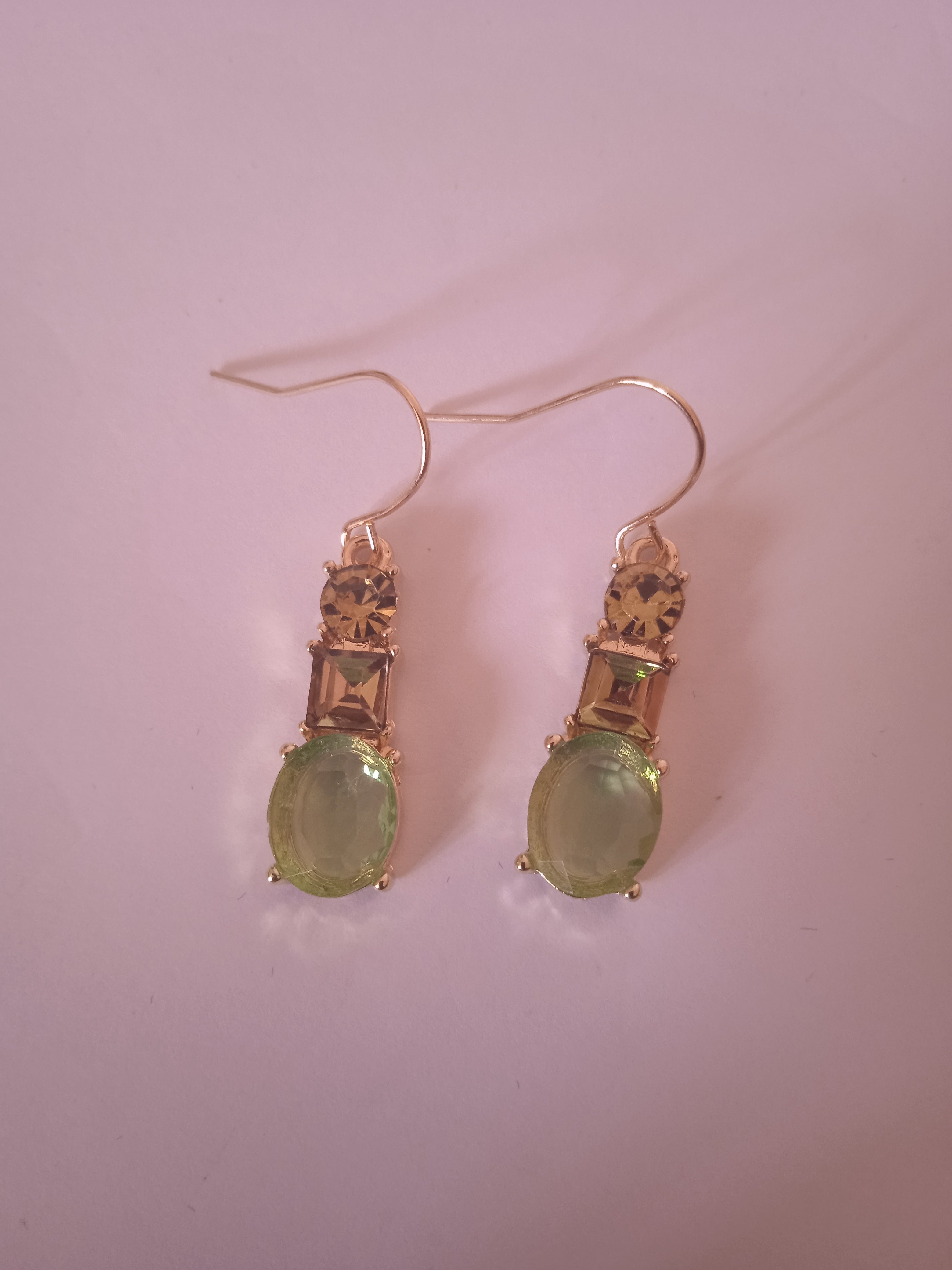boucle d'oreille femme vert doré