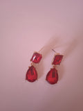 boucle d'oreille femme élégante chic, rouge, rose, vert, bleu, noir