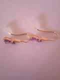 boucle d'oreille femme chic élégant violet or doré
