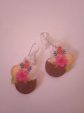 boucle d'oreille femme chic noix de coco