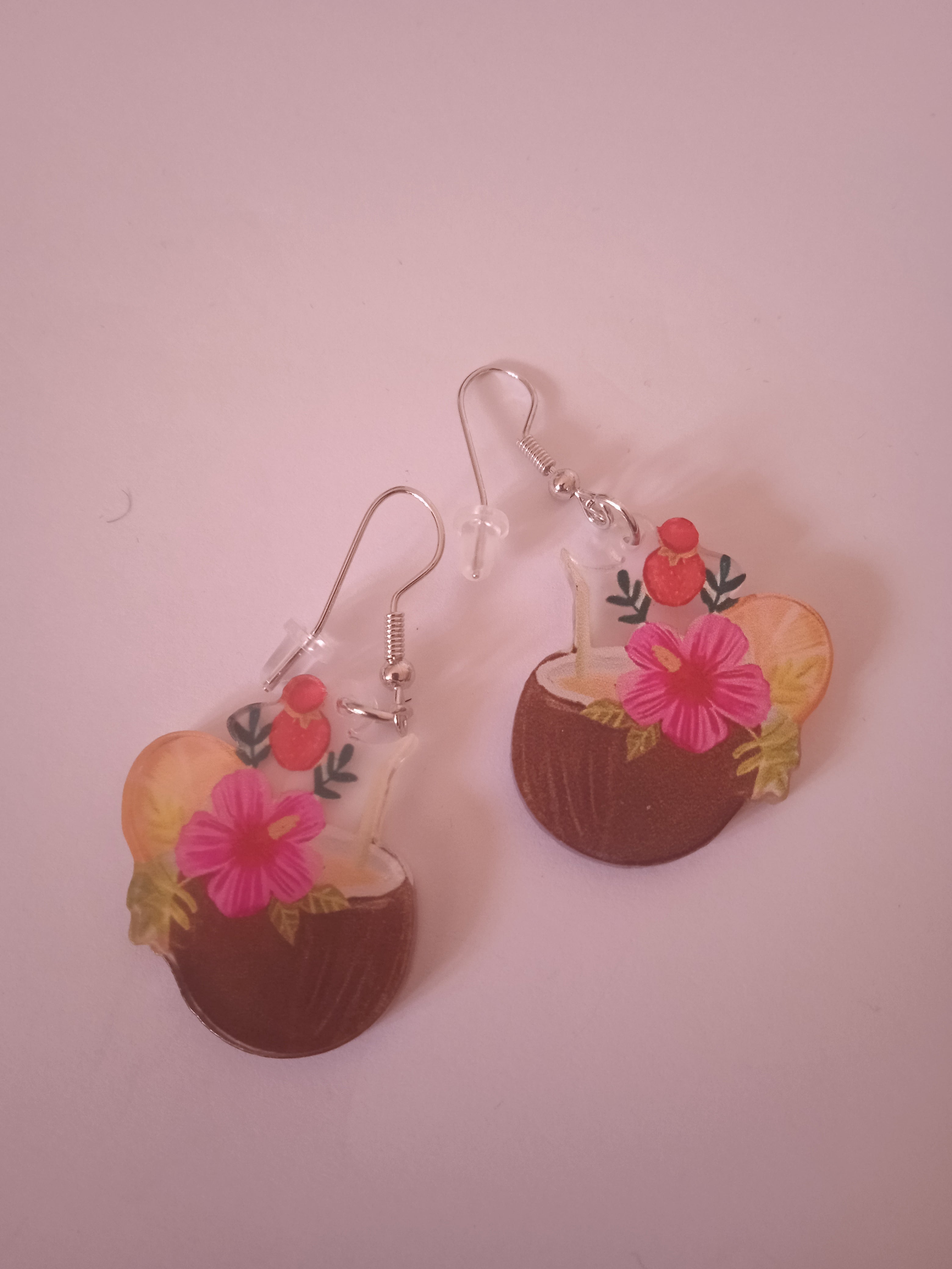 boucle d'oreille femme chic noix de coco