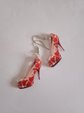 Boucle d'Oreille Femme Talon Élégant Chic Rouge Acier