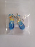 Boucle d'Oreille Femme Verre de Champagne Bleu Acier