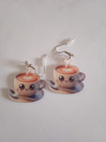 Boucle d'Oreille Femme Tasse à Café Originale Acier
