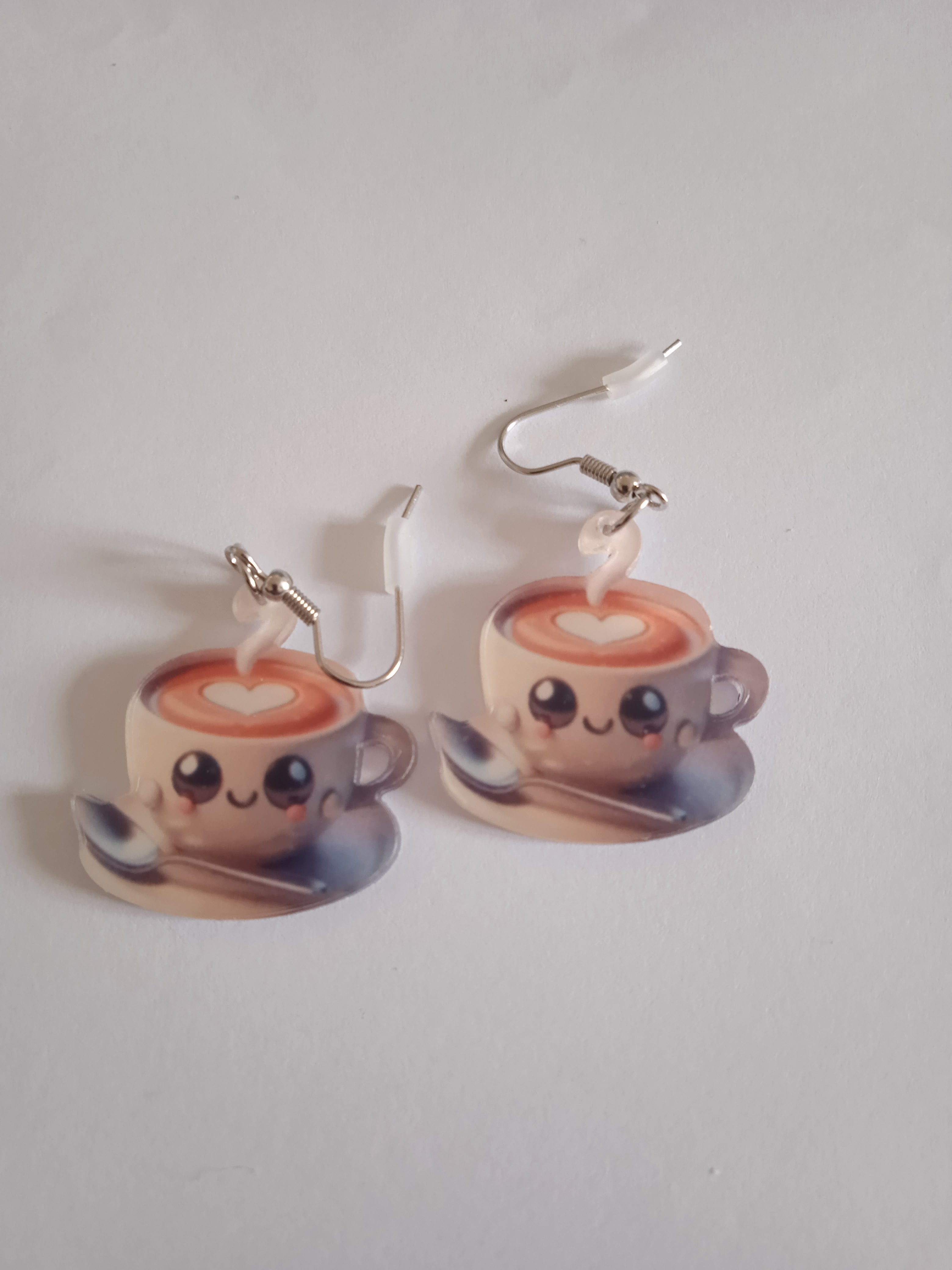 Boucle d'Oreille Femme Tasse à Café Originale Acier