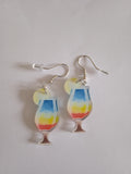 Boucle d'Oreille Femme Verre de Champagne Exotique Acier