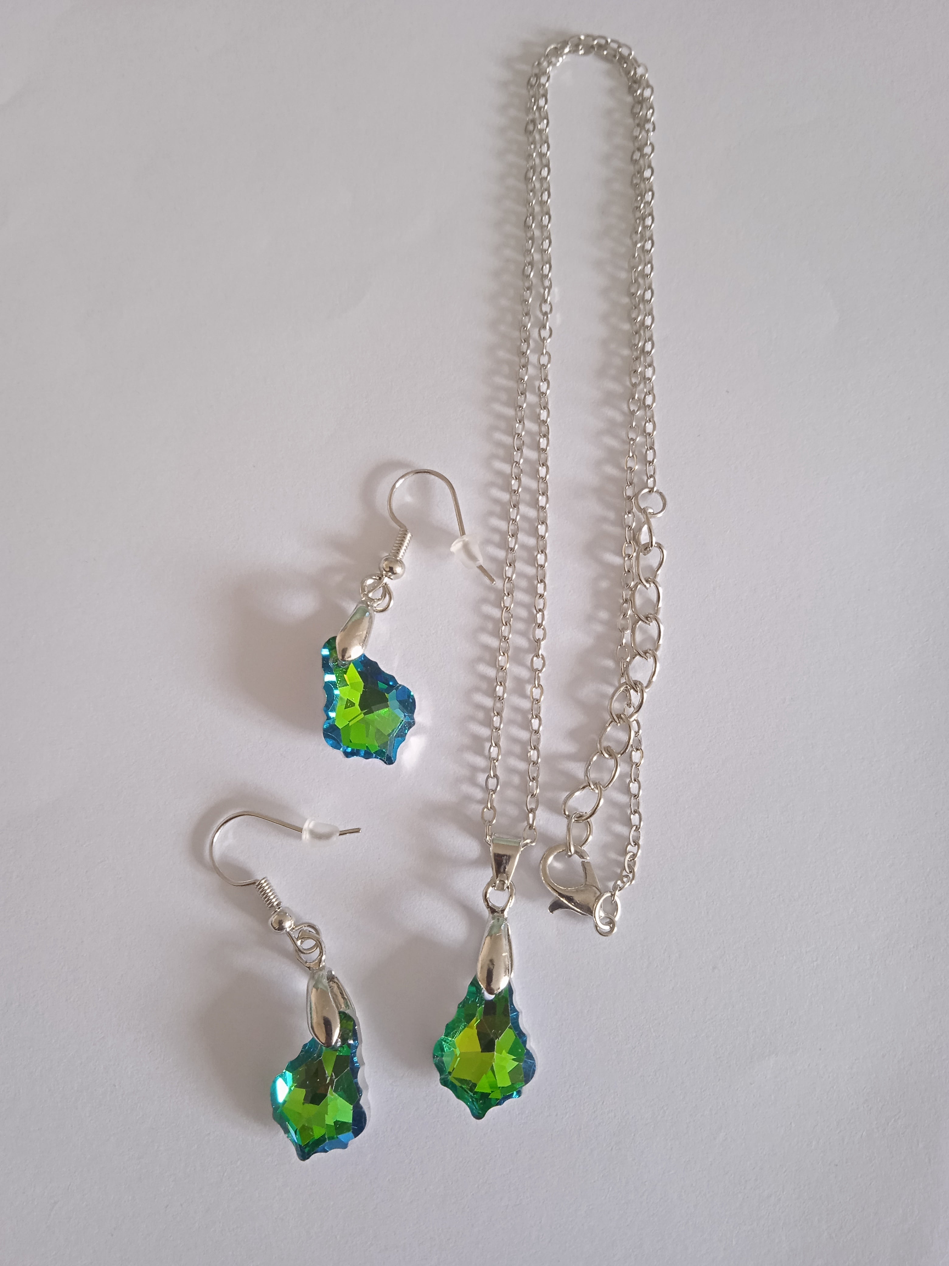 Ensemble Bijoux Femme Pierre Verte Acier