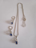 Ensemble Bijoux Femme Pierre Bleue Acier