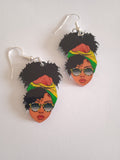 Boucle d'Oreille Femme Jamaïcain Multicolore Chic Acier