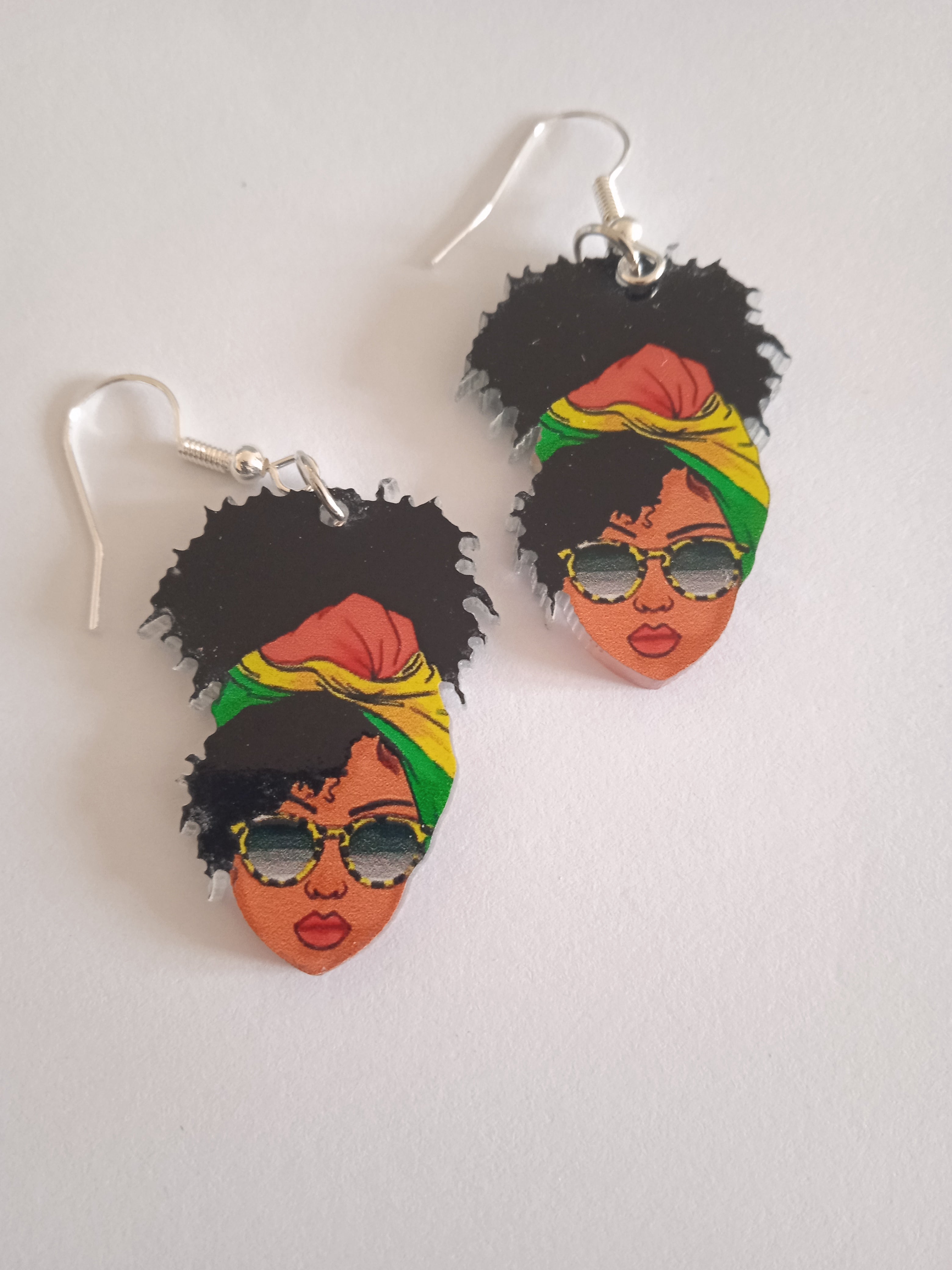 Boucle d'Oreille Femme Jamaïcain Multicolore Chic Acier