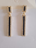boucle d'oreille femme chic stylé acier pierre blanc or plaqué