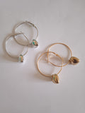 Boucle d'Oreille Femme Cœur Élégante Or Plaqué Acier