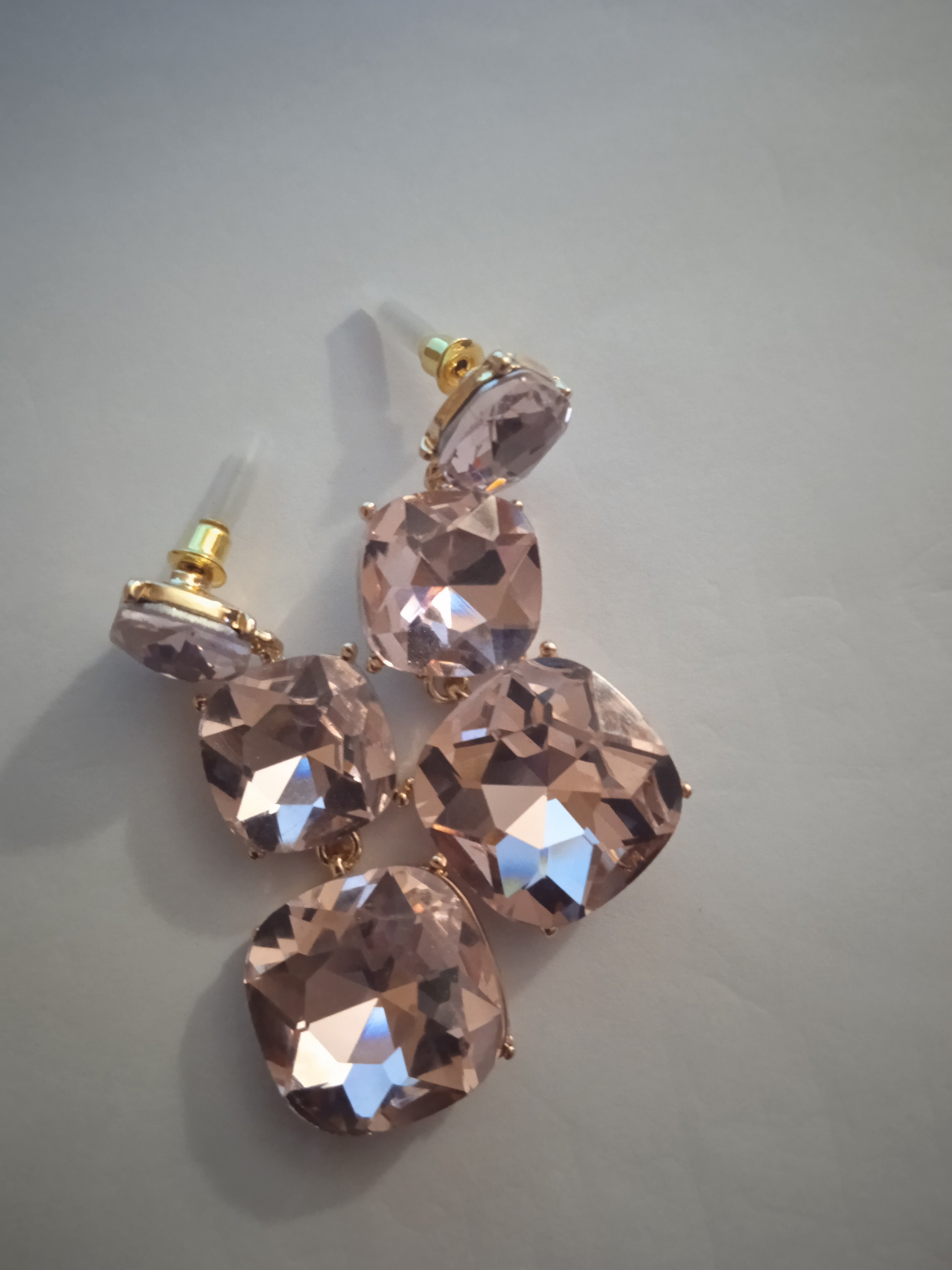 Boucle d'Oreille Femme Carré Rose Acier
