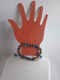 bracelet mixte ajustable œil de tigre bleu turquoise