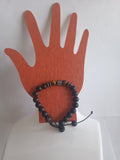 bracelet mixte ajustable hématite œil de tigre pierre noir en bois