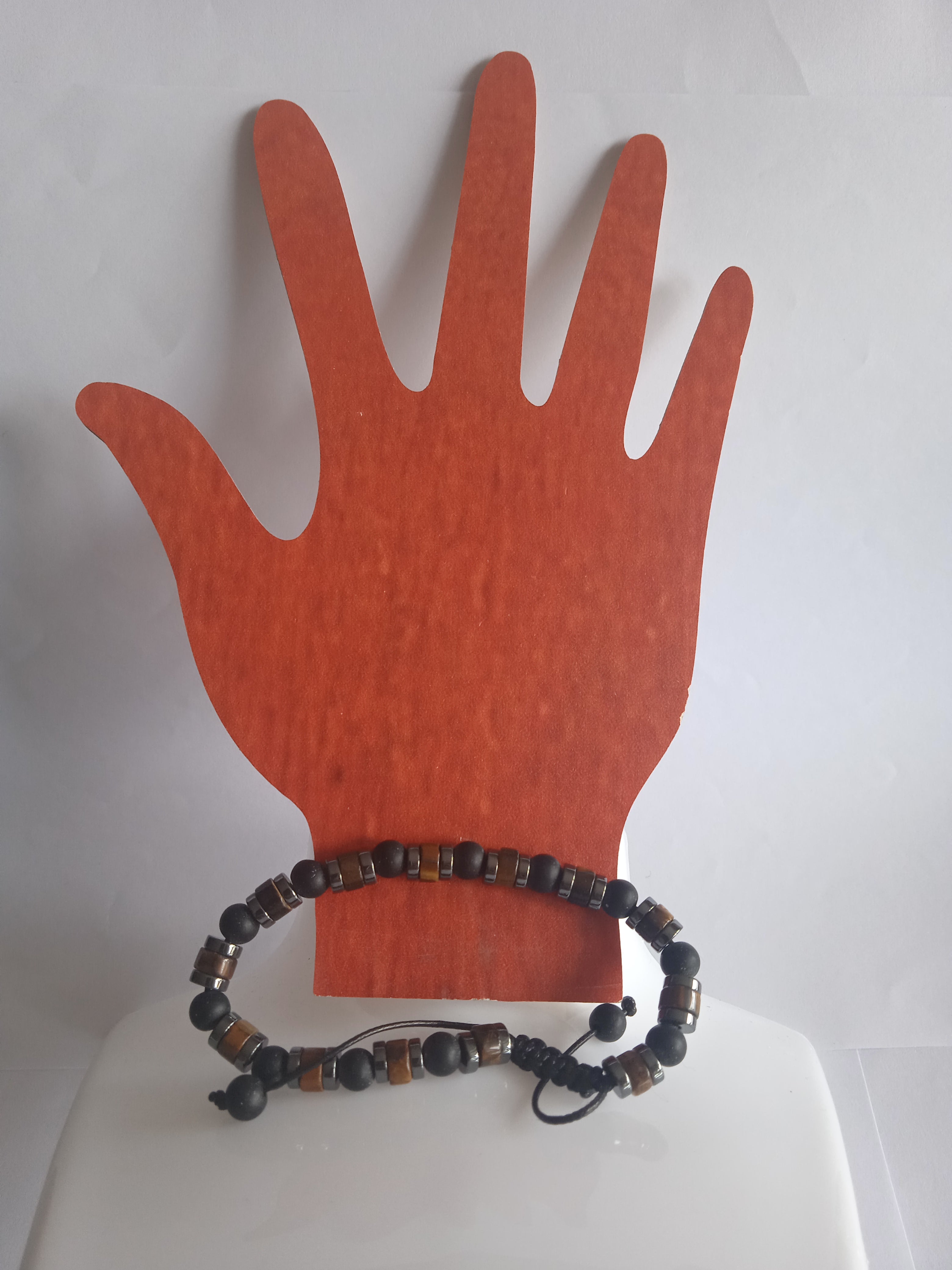 bracelet mixte ajustable œil de  tigre hématite