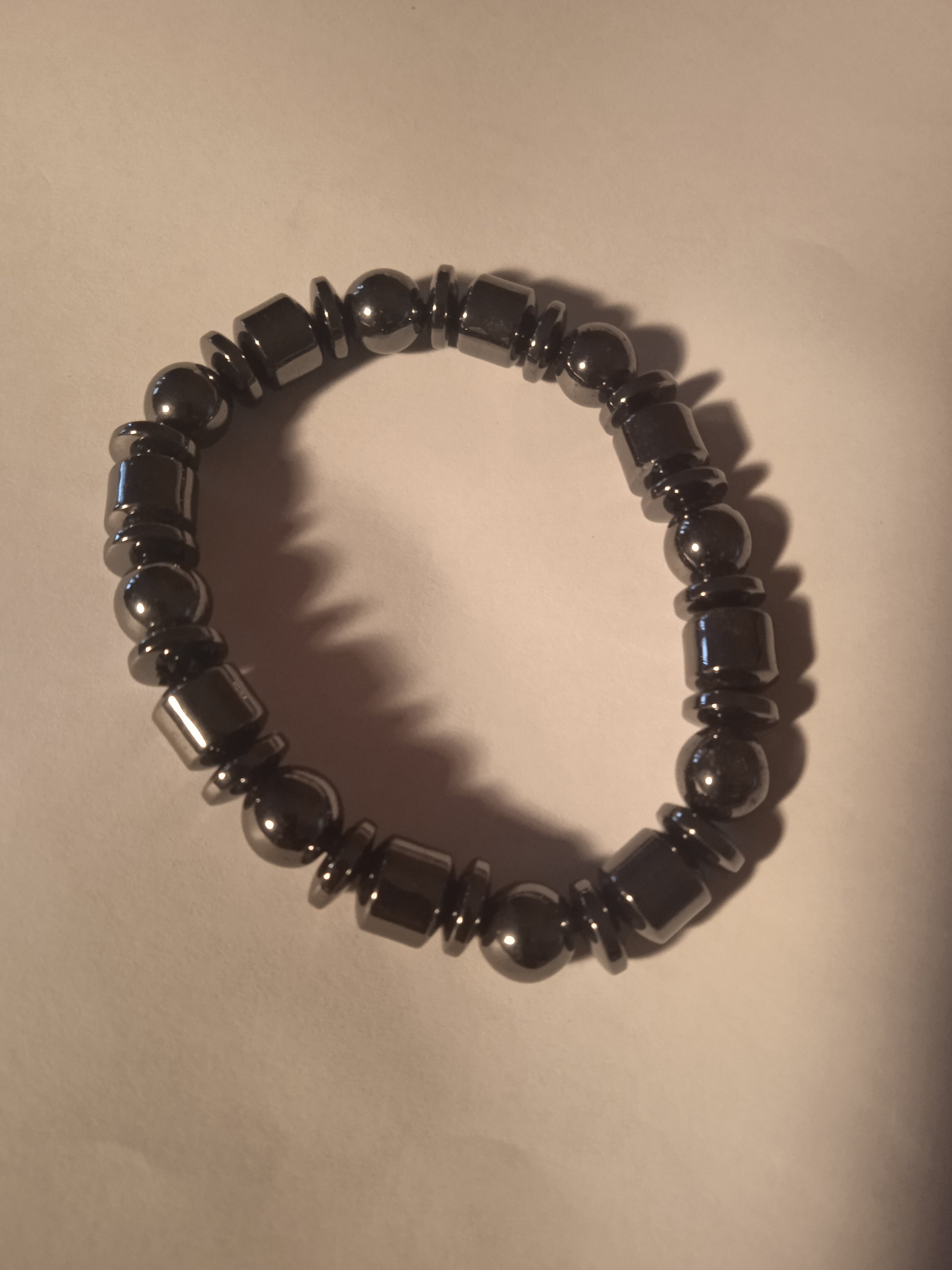Bracelet Mixte Hématite Noir Brillant Unisexe