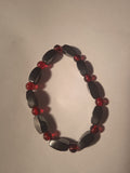 Bracelet Femme Hématite Pierre Rouge Acier Apaisant