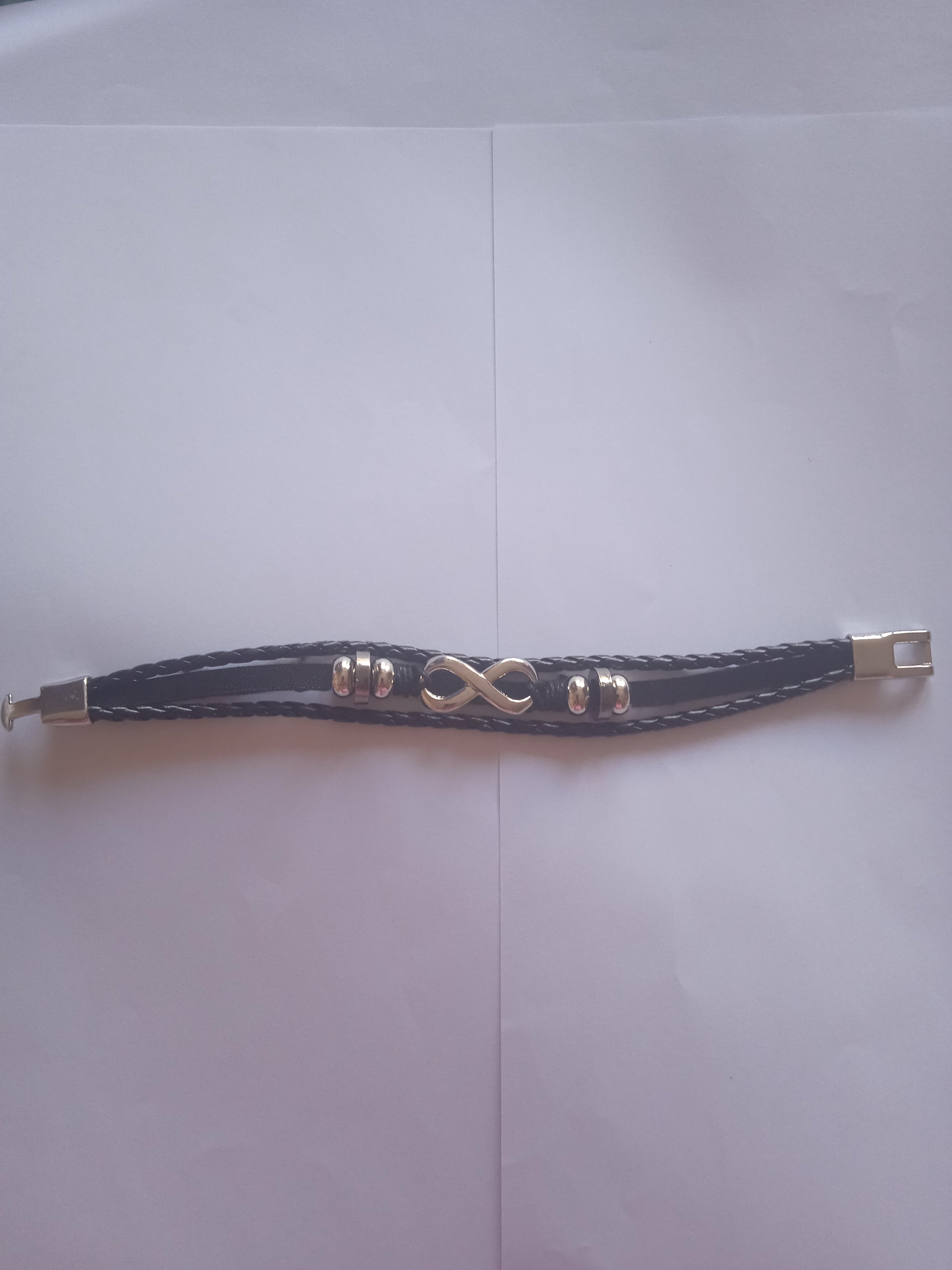 bracelet homme forme 8 acier hématite noir