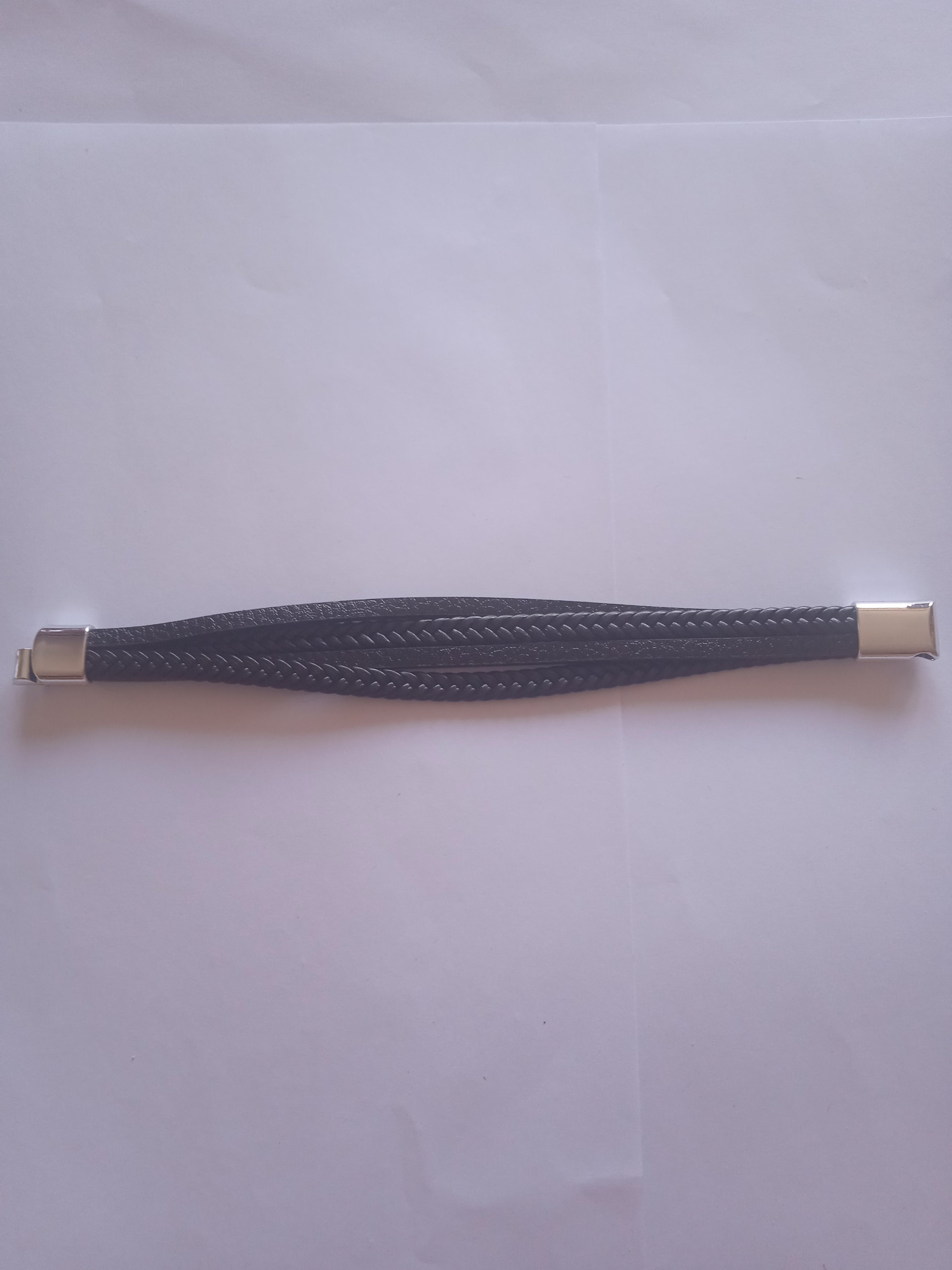 bracelet homme noir tressé acier