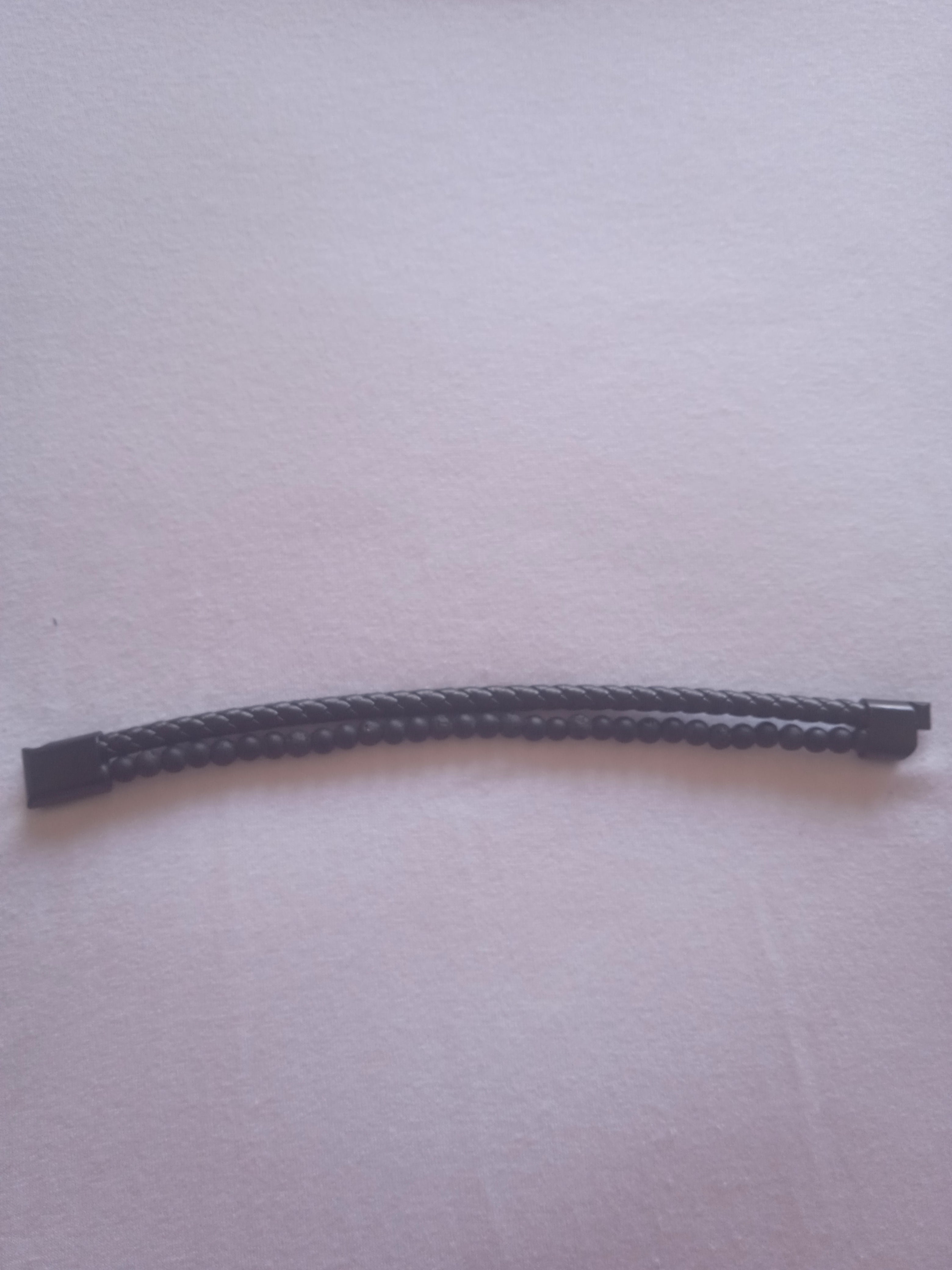 bracelet homme tressé perle noir