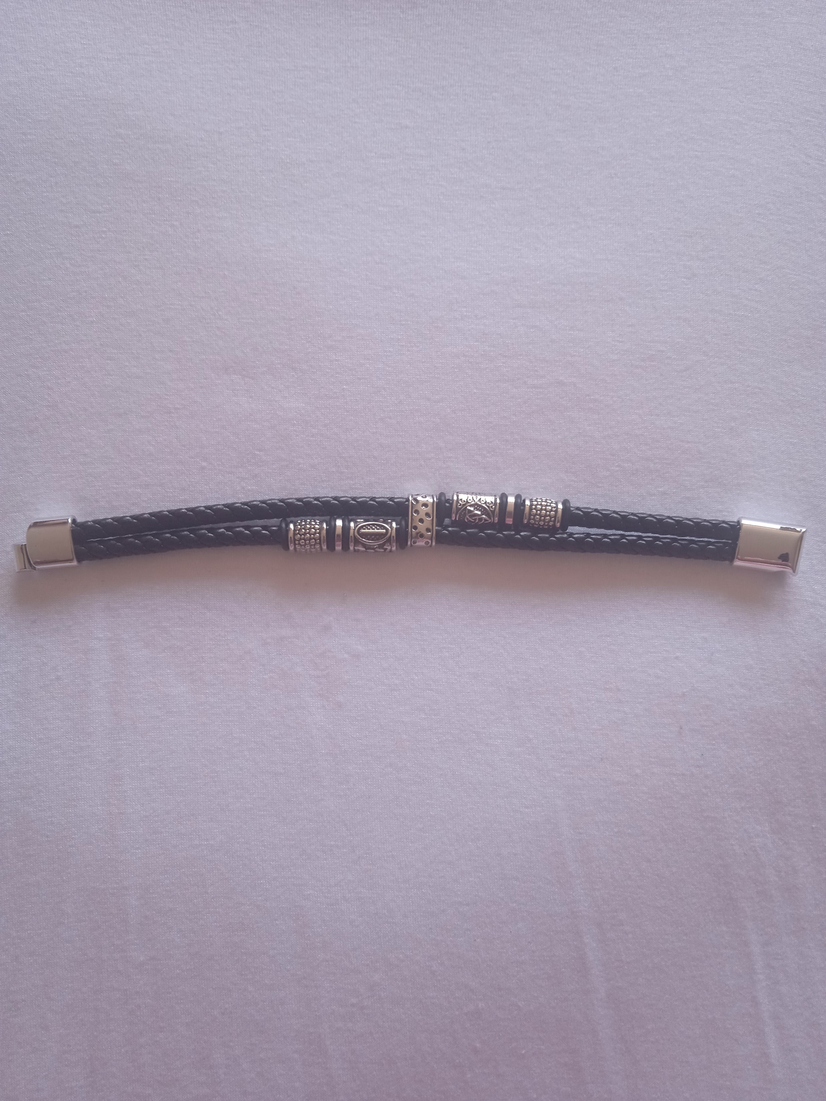 bracelet homme double acier noir