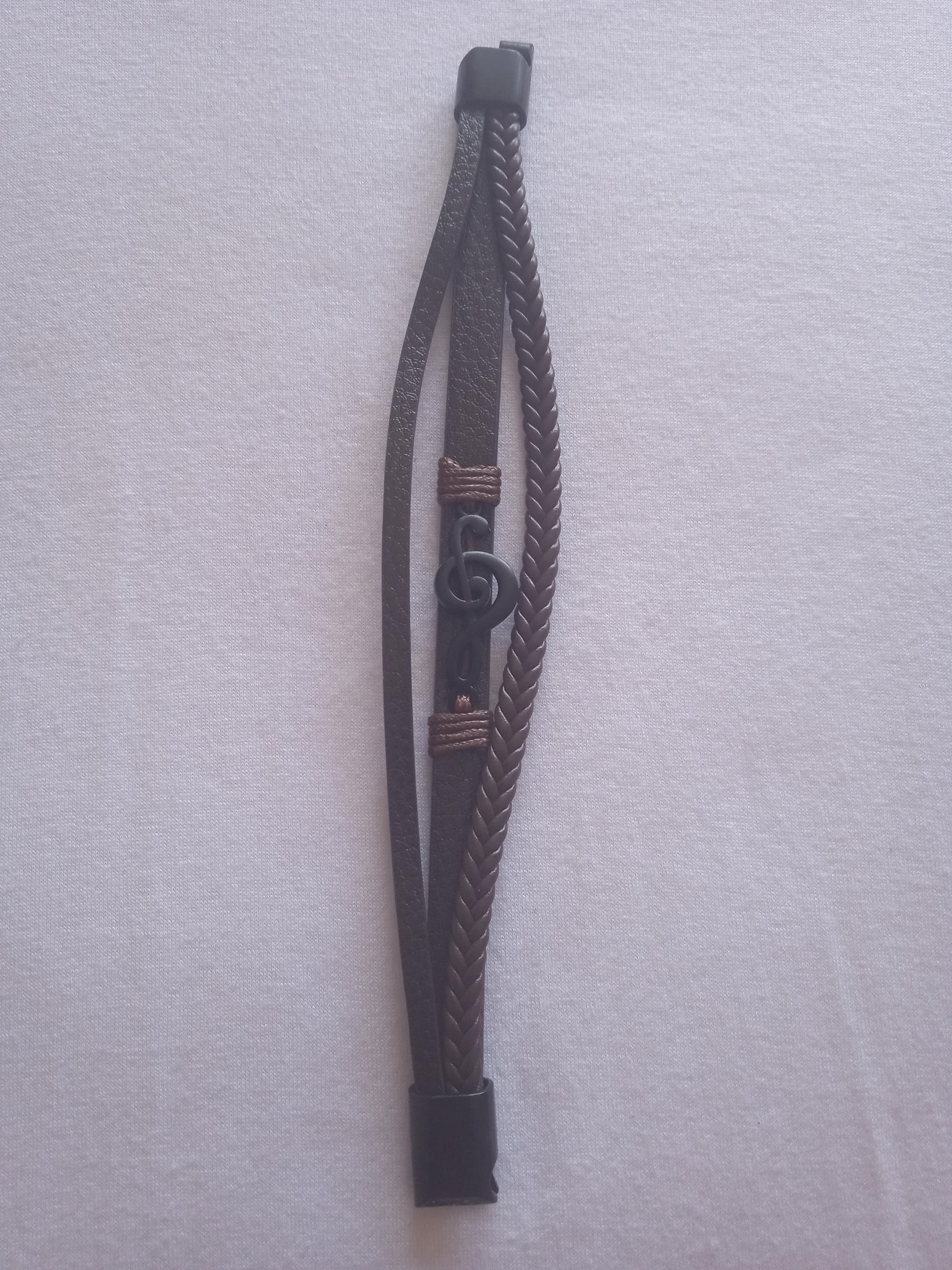 bracelet homme marron tressé marron acier noir