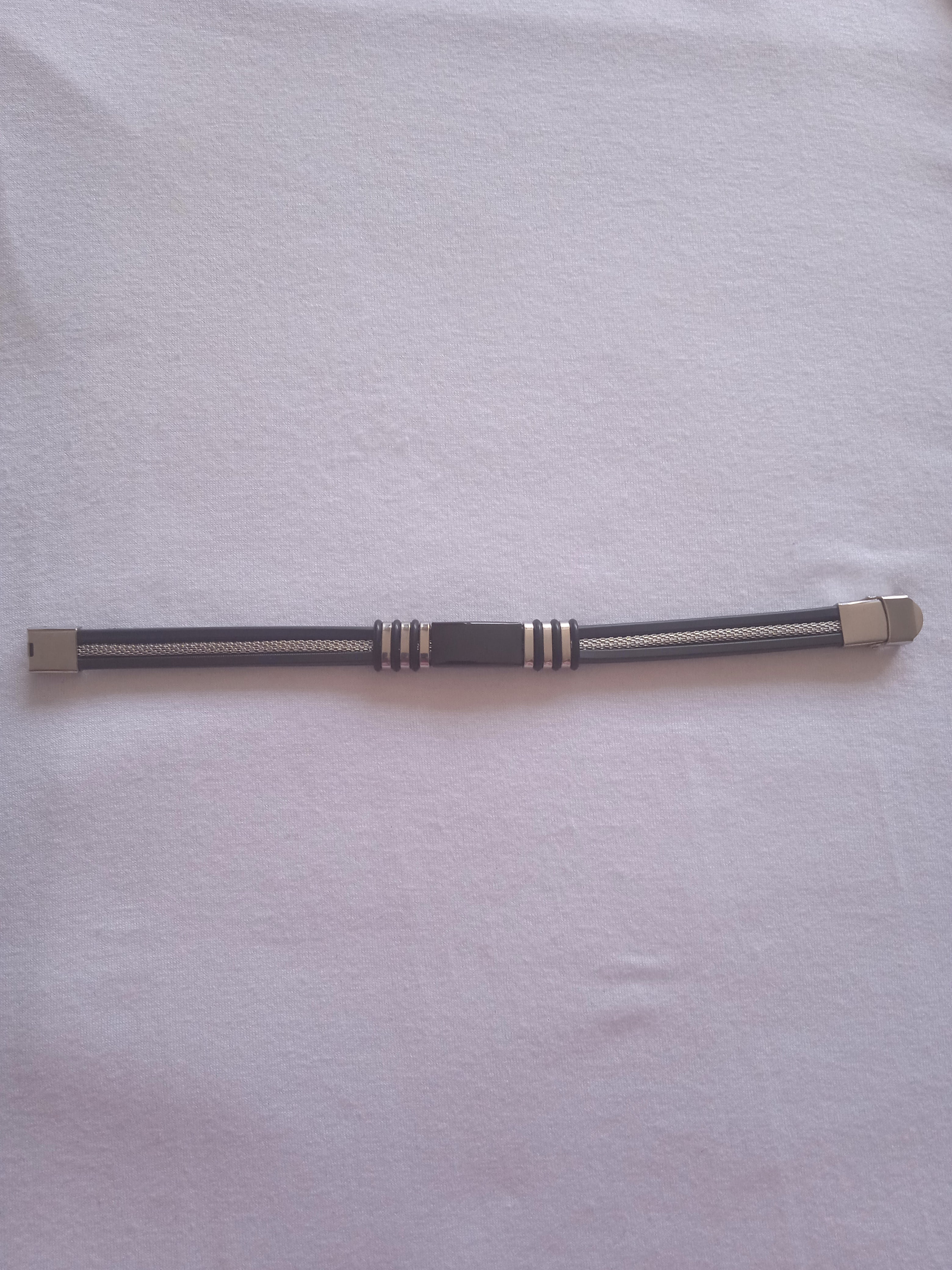 bracelet homme triple acier noir