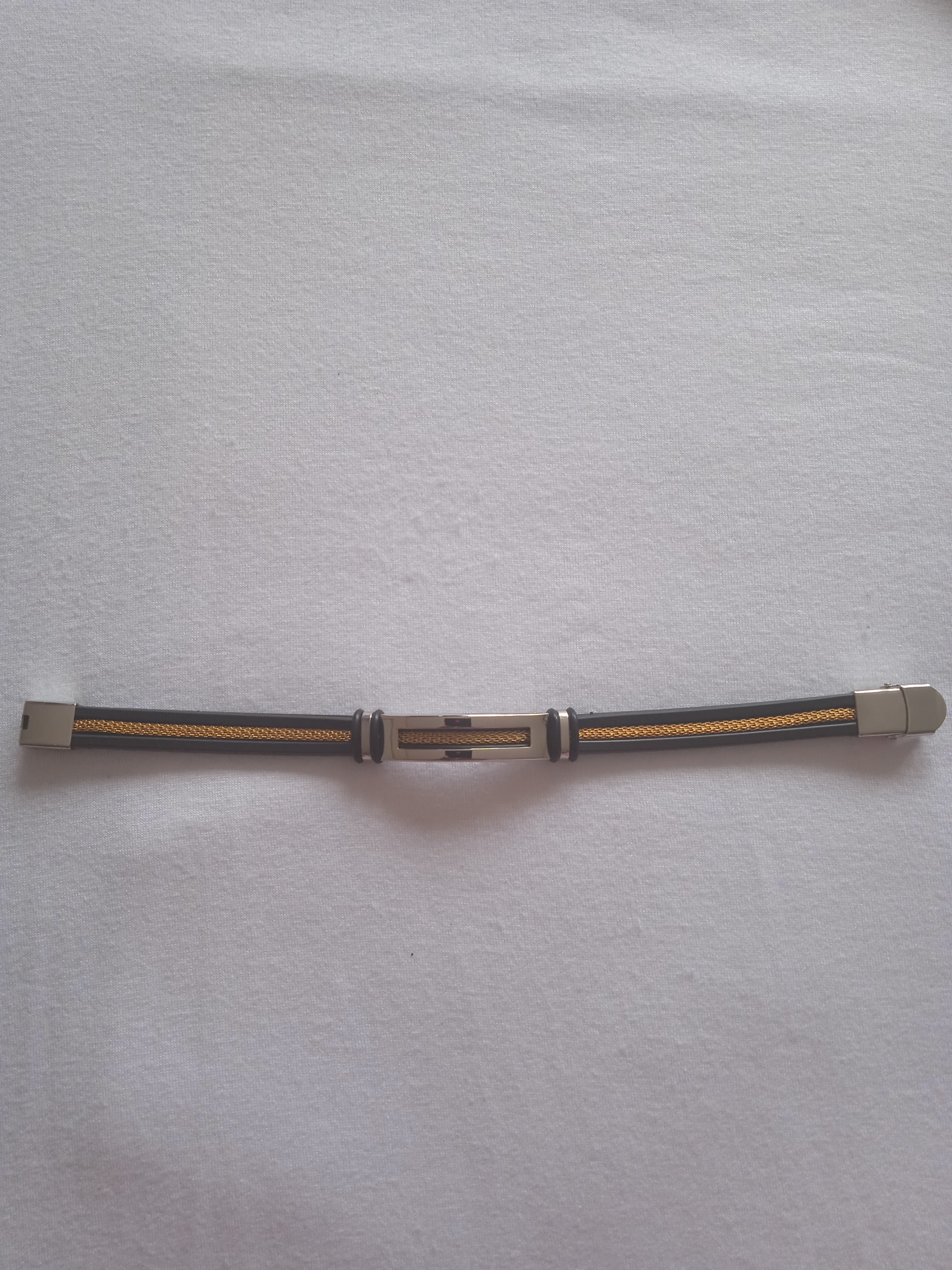 bracelet homme pierre doré acier