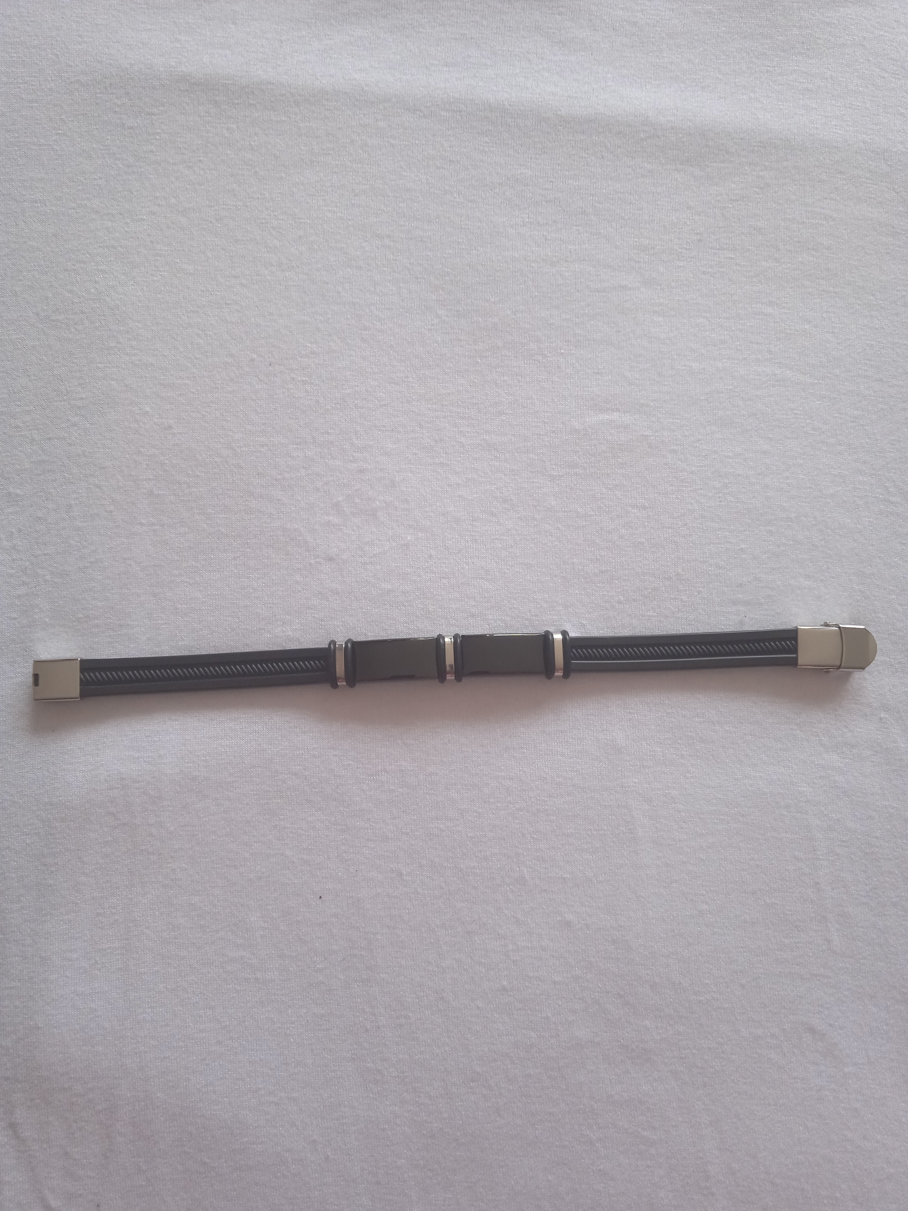 bracelet homme triple acier noir