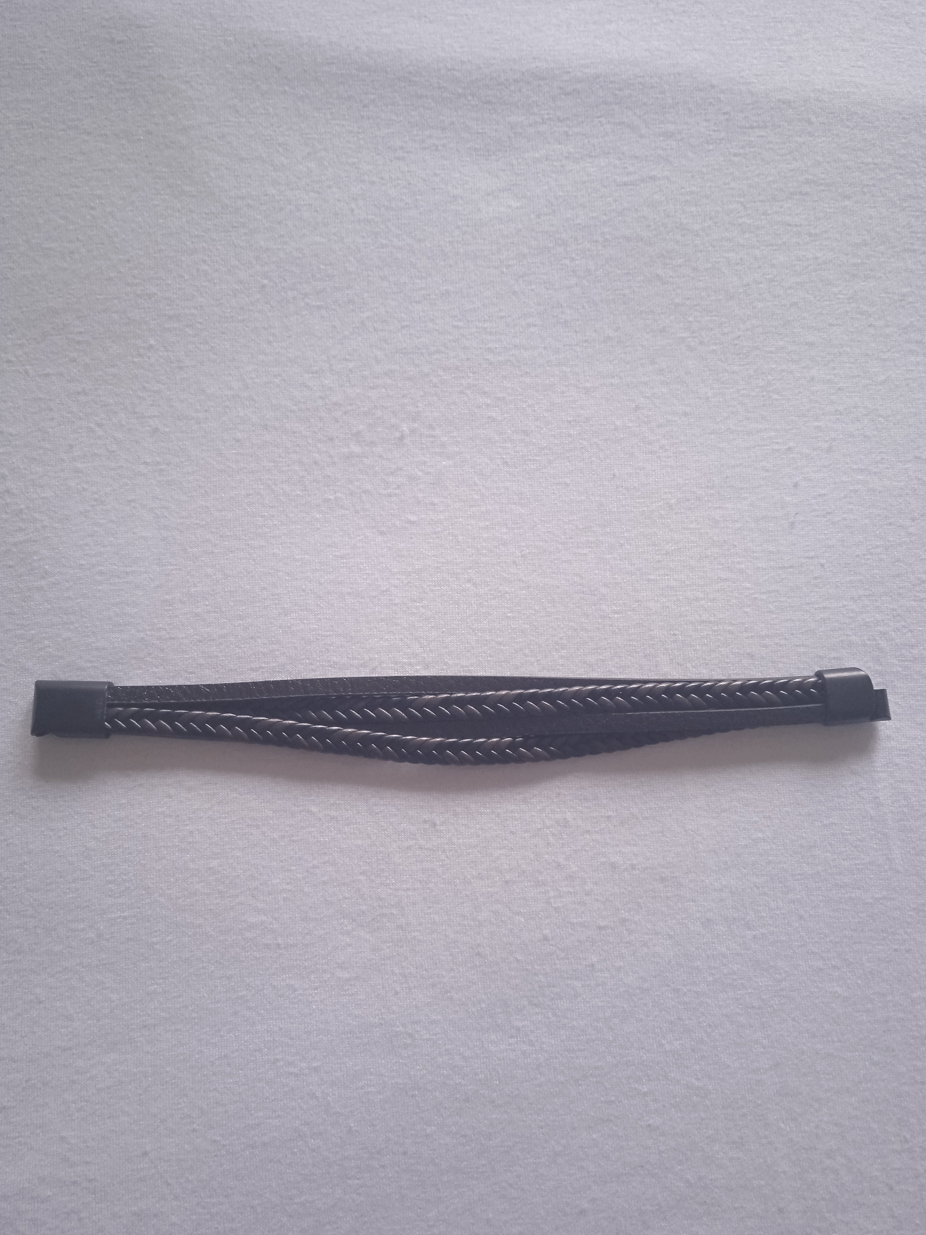 bracelet homme tressé cuir noir acier