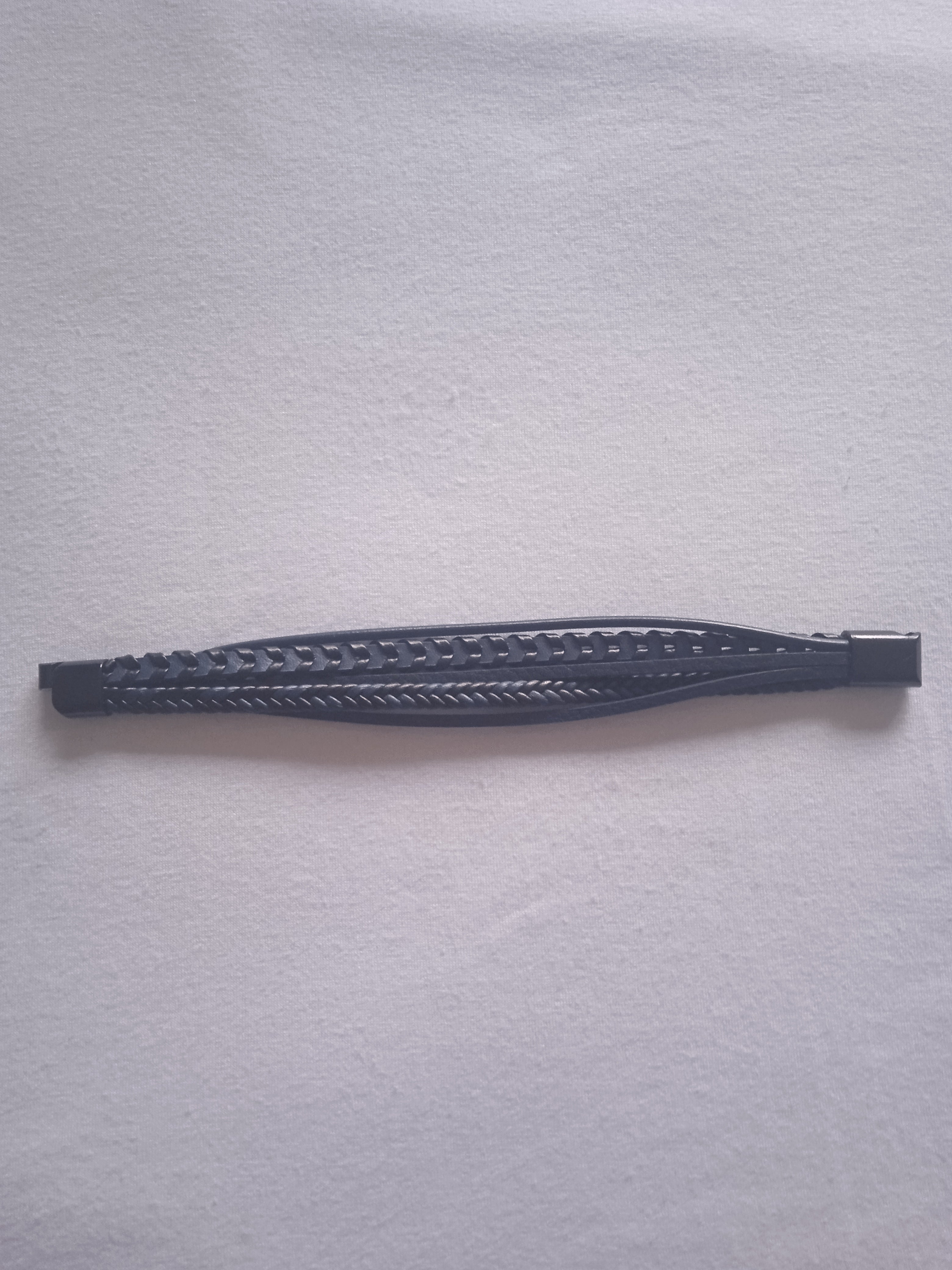 bracelet homme bleu tressé cuir acier