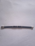 bracelet homme triple acier cuir noir