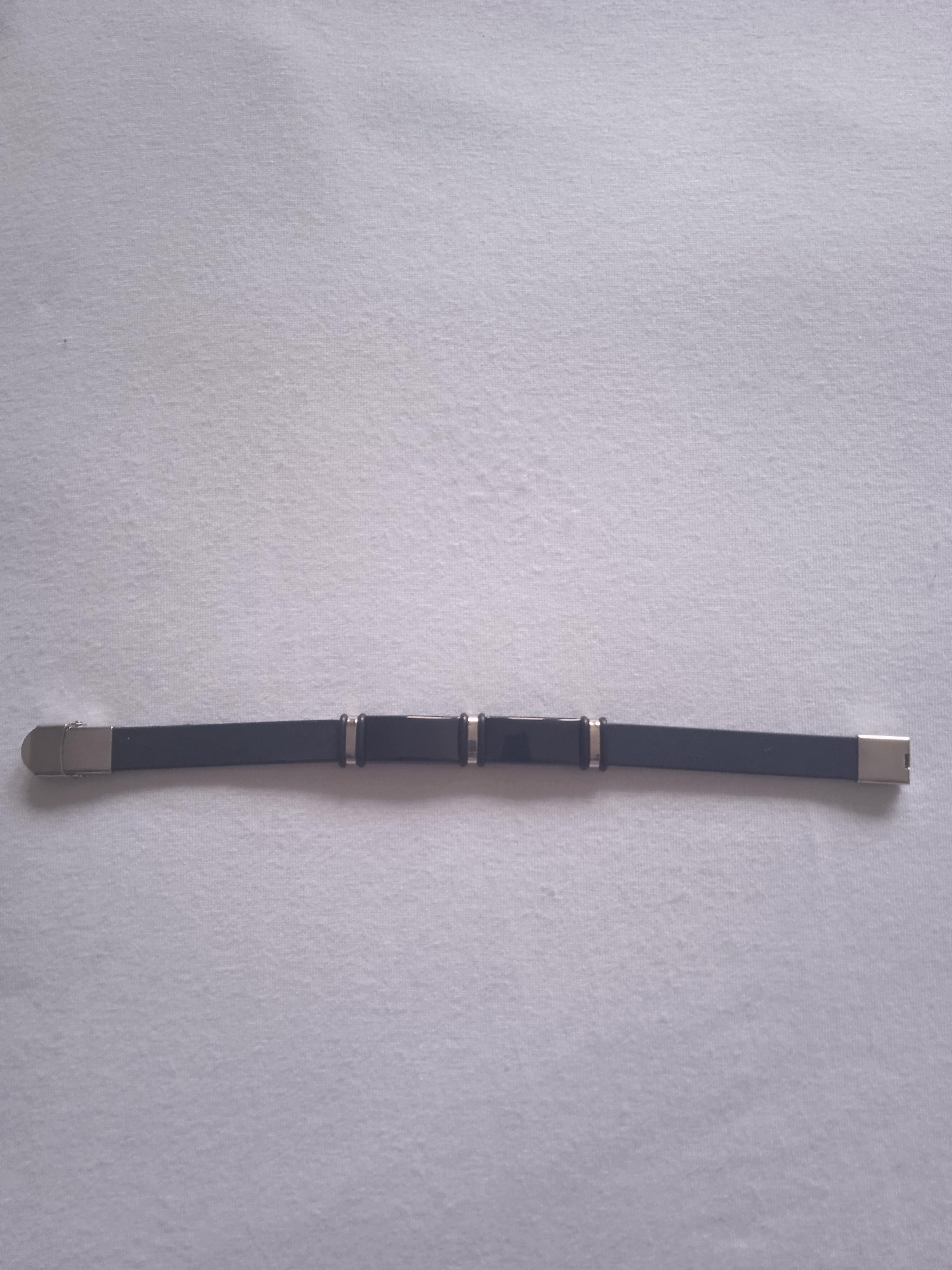 bracelet homme triple acier cuir noir