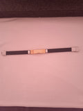 bracelet mixte acier doré noir lacet