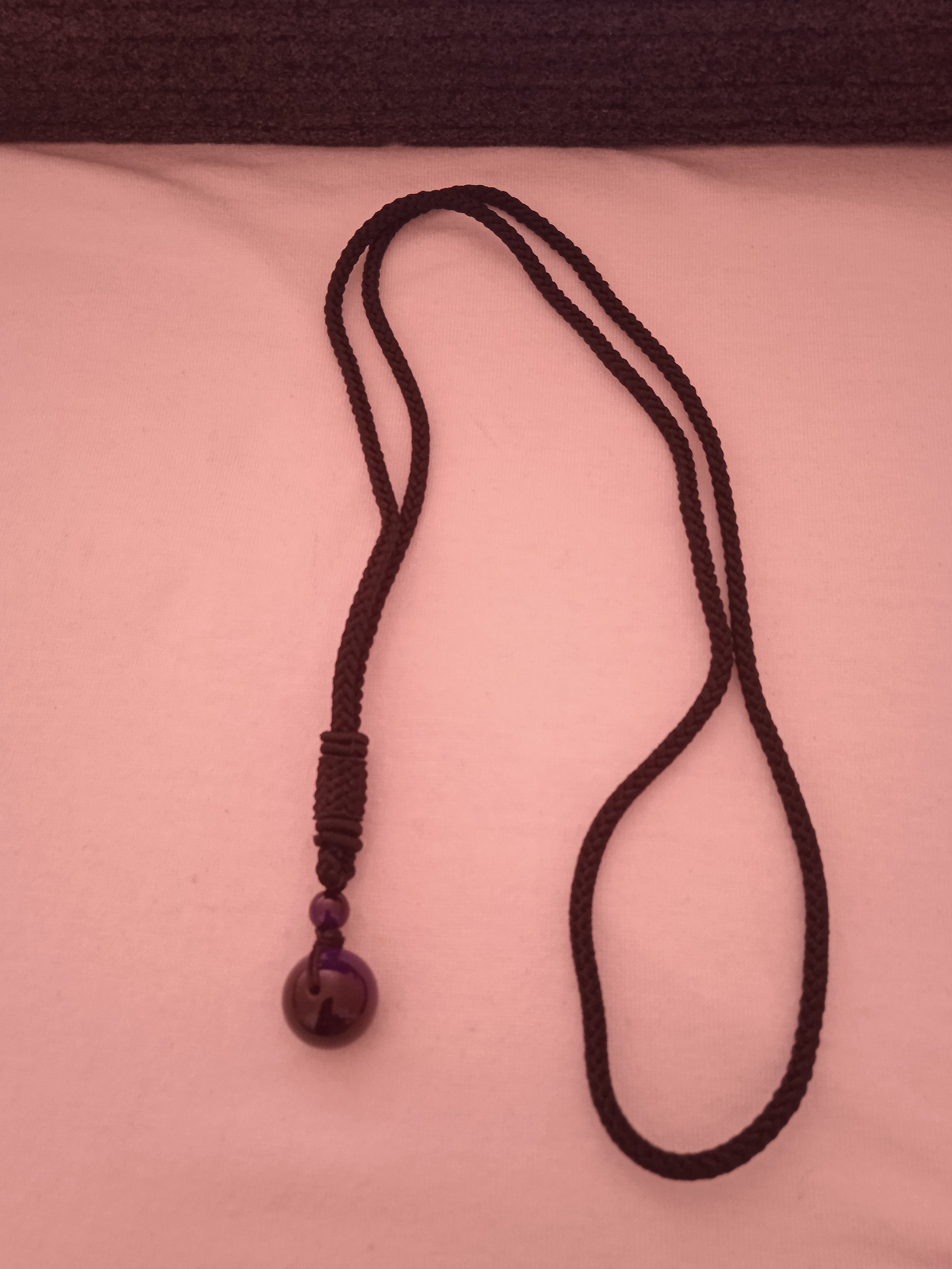 collier femme cordon noir velours, violet
